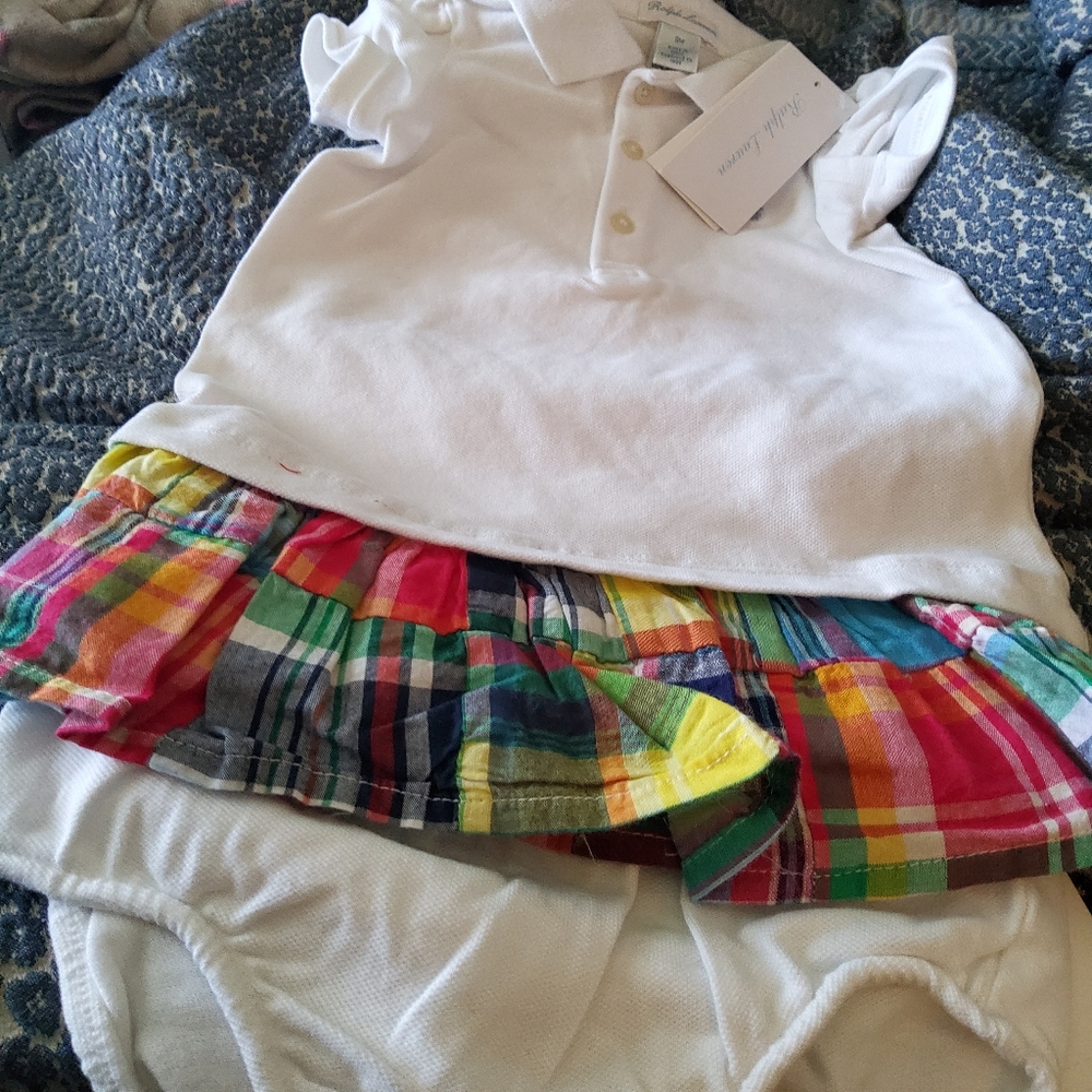 Ralph Lauren Dress with Madras Skirt and matching underpants - Picture 3 of 3